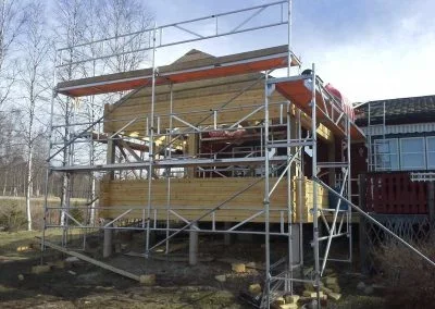Utbyggnad av timmerhus i Dalarna